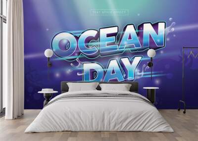 World ocean day text effect editable  Wall mural