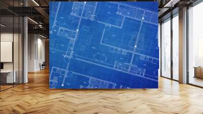 Clean architecture Floor plan background blueprint style abstract Wall mural