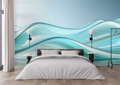 A smooth flowing river crafted from recycled glass, shimmering under a soft light Wall mural