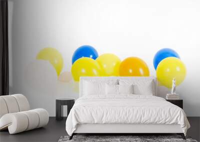 Colourful balloons isolated Wall mural