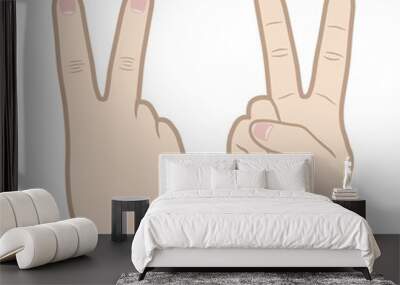 cute victory hand sign icon vector Wall mural