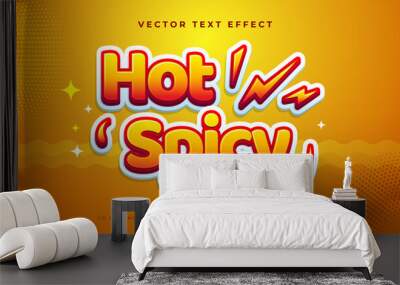 Hot Spicy Red Orange 3D editable text effect, suitable for promotion, product, headline Wall mural