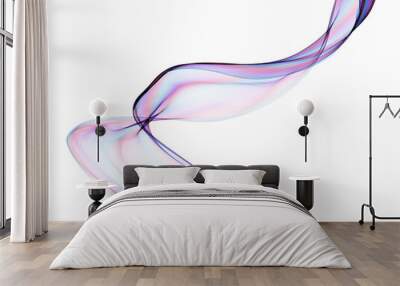 Colored air plume, transparent smoke, isolated. Fantastic plastic hi-tech futuristic abstract technology layout. Futuristic art. Png Wall mural