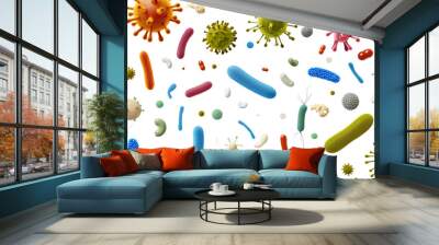 Bacteria , virus, microbe on white background Wall mural