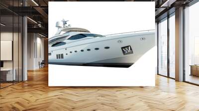 Luxury white long yacht for make mockups, Beautiful modern yacht , on white background, png transparent Wall mural