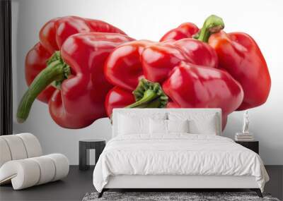 Sweet red pepper isolated on white background Wall mural