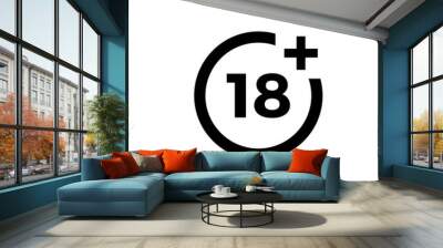 18 plus icon in trendy flat style isolated on background.18 plus icon page symbol for your web site design 18 plus icon logo, app, UI. 18 plus icon Vector illustration, EPS10. Wall mural