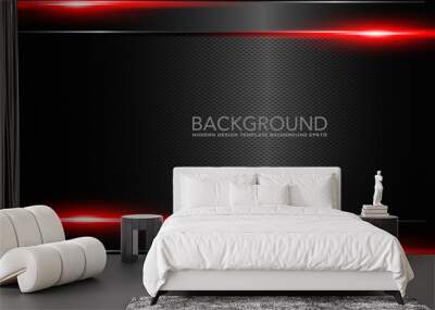 abstract metallic red black frame layout design tech innovation concept background	
 Wall mural