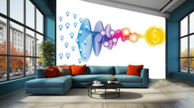 illustration vector of colorful rainbow spectrum ribbon as innovation funnel idea Wall mural