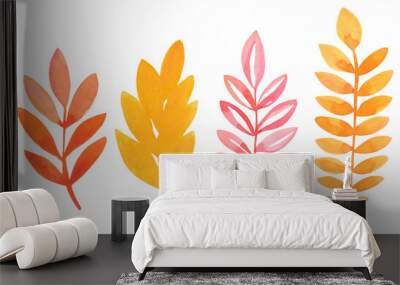 Watercolor Hand drawing Floral Autumn branch set Wall mural