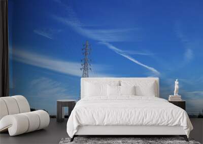 steel towers and the cloudy blue sky #4 Wall mural