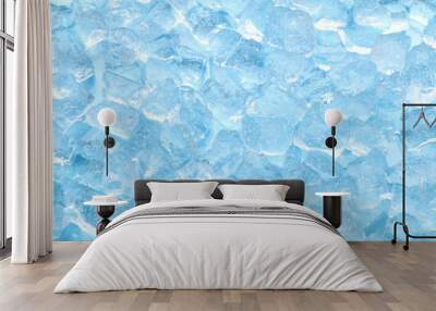 winter blue ice cube texture background Wall mural