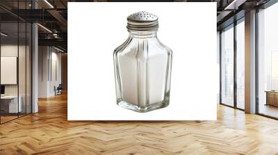 A classic glass salt shaker with a metallic lid, perfect for seasoning dishes. Its timeless design adds a touch of elegance to any dining table or kitchen setting. Wall mural