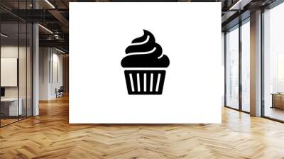 Simple cupcake flat icon design vector Wall mural