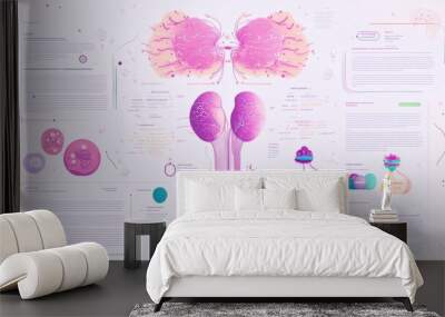 A digital infographic showing the stages of a healthy menstrual cycle and its impact on vaginal health. Wall mural