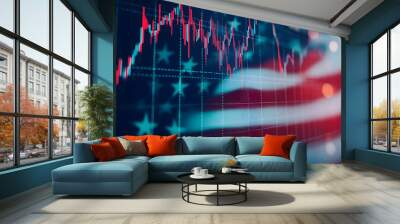 A comprehensive look at the USA's financial landscape, highlighting wealth creation, banking services, and economic development. Wall mural