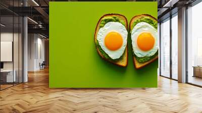 Eggs on avocado toast for a balanced, healthy, and satisfying breakfast or brunch option. Wall mural