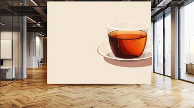 A cup of tea is sitting on a saucer Wall mural