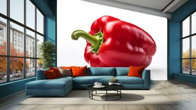 Red bell pepper on a white background. Fresh red bell pepper vegetable. Ai generative. Wall mural