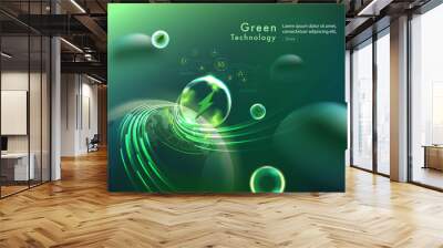 green technology futuristic and innovation background. Environment technology.Abstract technology background.Vector illustration. Wall mural