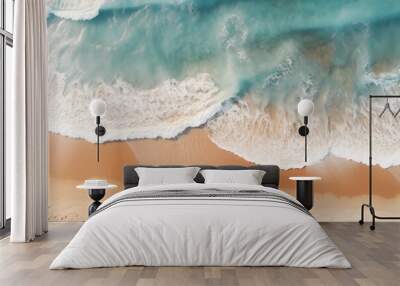 Nature photography sea and beach top view daylight Wall mural