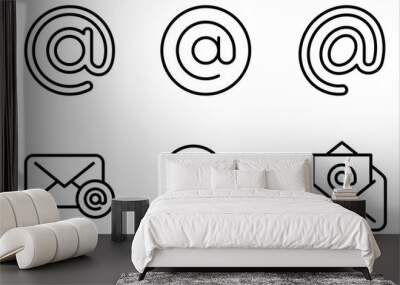 Arroba sign icon set. Contact, email, address symbol isolated on white background. Wall mural