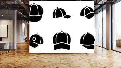 Baseball cap line and glyph icon set, clothes and wear, motorboat vector icon, vector graphics on white background Wall mural