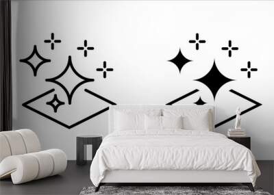 clean surface icon set, easy cleaning, thin line symbol on white background Wall mural