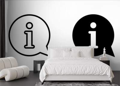 Information icon set. Info and Faq icon symbol illustration on white background Wall mural