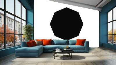 octagon shapes with outlines and fill colors, fields for logos or symbols, math teaching pictures on white background. color editable Wall mural