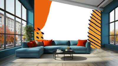 Orange retro modern hand-drawn frame material Wall mural