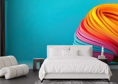 Energy vortex pulling objects in, flat design, front view, abstract theme, 3D render, vivid Wall mural