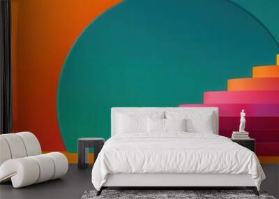 Stylized sculpture, digital art with vibrant colors, flat design illustration Wall mural