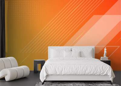 Abstract orange stripe shape with futuristic concept background Wall mural