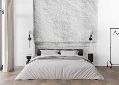 A soft, white towel folded neatly. Wall mural