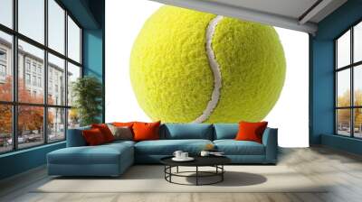 A vibrant yellow tennis ball. Wall mural