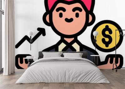 businessman filled outline icon Wall mural