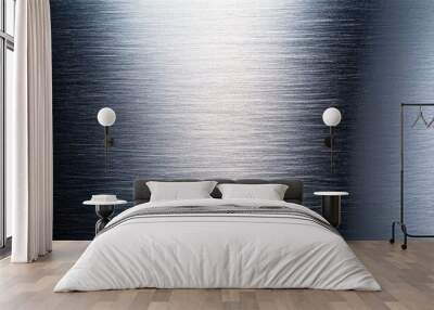 Shiny metal texture with sleek brushed surface, ideal for backgrounds and design projects. Wall mural