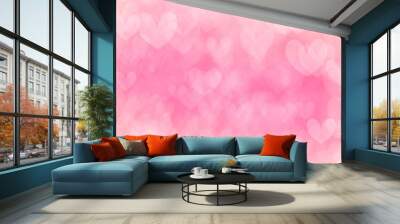 Abstract Red and Pink Bokeh background in bright colors Wall mural