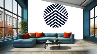 Geometric logo template. Circle shape with geometric lines. Wall mural