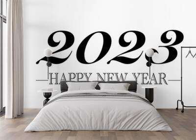 happy new year 2023 calendar text design 2023 business diary cover brochure template design card banner vector illustration white background Wall mural