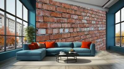 Red brick wall as background and texture Wall mural