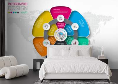 Business circle labels shape infographic groups. Wall mural