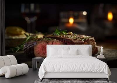 Chateaubriand Steak is delicious food. AI Generated. Wall mural