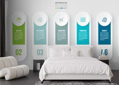 Infographic template business concept with step.
 Wall mural