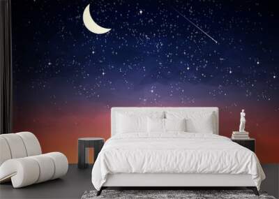 Purple sky in twilight dark night. Wall mural