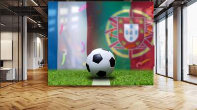 Football Cup competition between the national France and national Portuguese. Wall mural