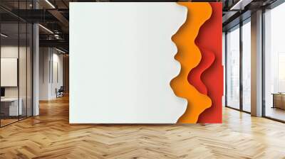 Abstract layered paper design in warm colors Wall mural