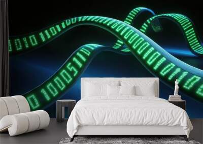 Futuristic Data Stream Design - 3D Clay Technology Wallpaper Wall mural