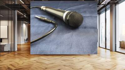 .Microphone on a black background Wall mural